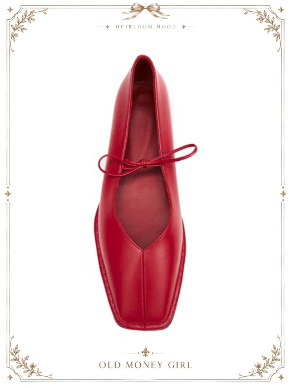 Lace Up Ballet Flats Square Toe Mary Jane Bow Slip On Faux Leather Comfortable